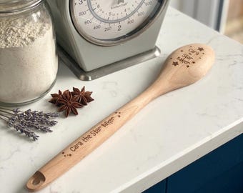 Personalised Star Baker Wooden Spoon | Engraved Baking Gift | Custom Bake Off Prize Spoon | Baker Award Kitchen Utensil |Baking Gift Him Her