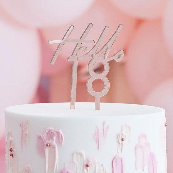 Oro rosa Ciao 18 Torta di compleanno Topper, Torta per feste di 18  compleanno, Decorazione della torta, Torta del 18 compleanno, Decorazione  del cibo, Torta del 18 -  Italia