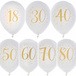 Palloncini compleanno oro 18° 30° 40° 50° 60° 70° 80°, Decorazioni per feste, Età 18 30 40 50 60 70 80
