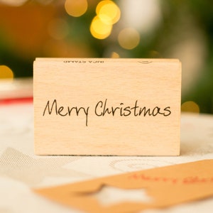 Frohe Weihnachten beschriftete Holzstempel, DIY Weihnachtshandwerk, Geschenkanhänger, Scrapbooking Stamps, Weihnachten Holzstempel