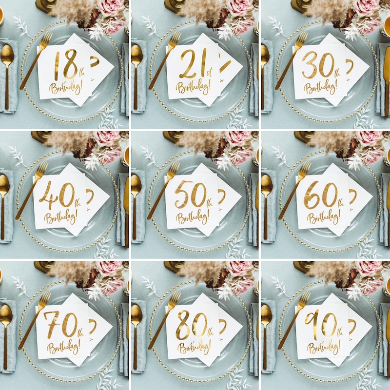 Birthday Elegant Large Napkins main image 0