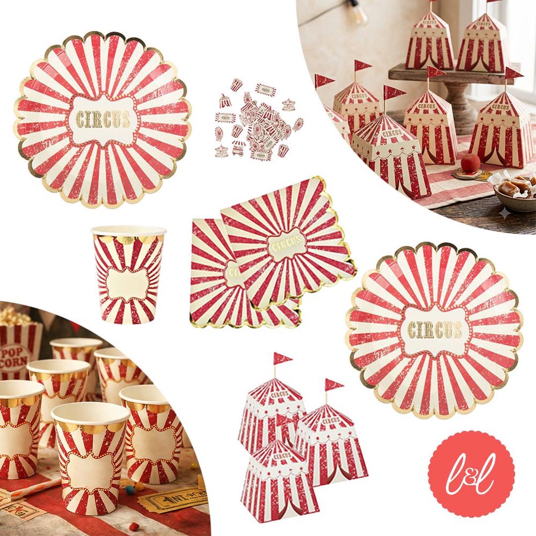 vintage-circus-party-decorations-circus-party-plates-napkins-cups