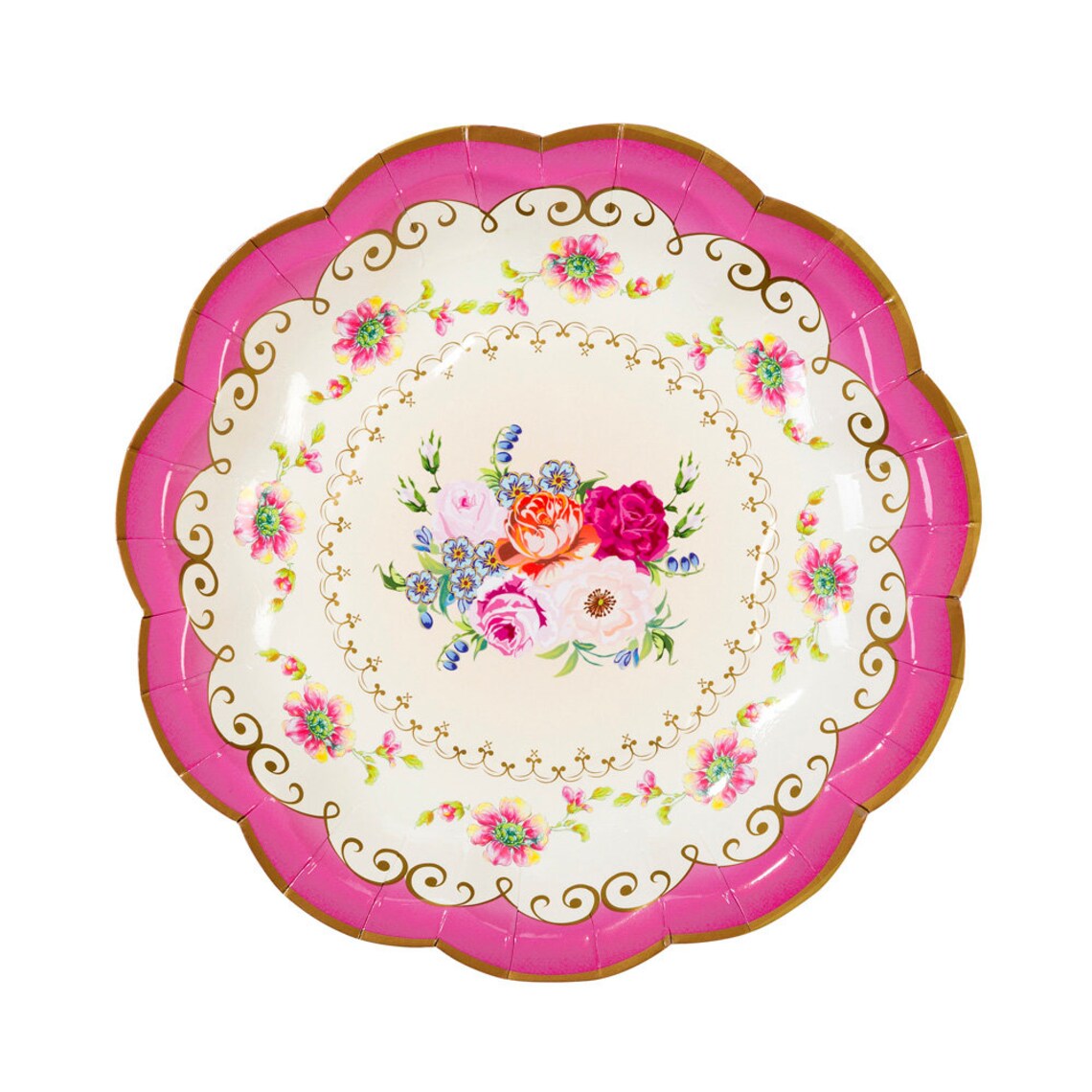 12 Small Vintage Floral Party Plates Alice In Wonderland Etsy