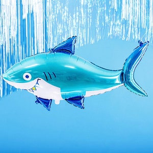 Giant Shark Foil Balloon, Under The Sea Birthday Party, Large Kids Birthday Balloon, Foil Balloon, Kids Party Balloons