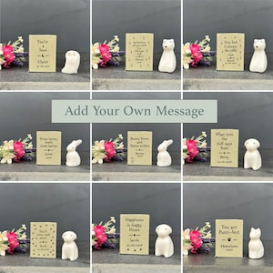 Personalised Porcelain Matchbox Gift, Friendship Boxed Animal Gift, Thinking Of You Keepsake Ornament, Porcelain Token Gift, ANY WORDS
