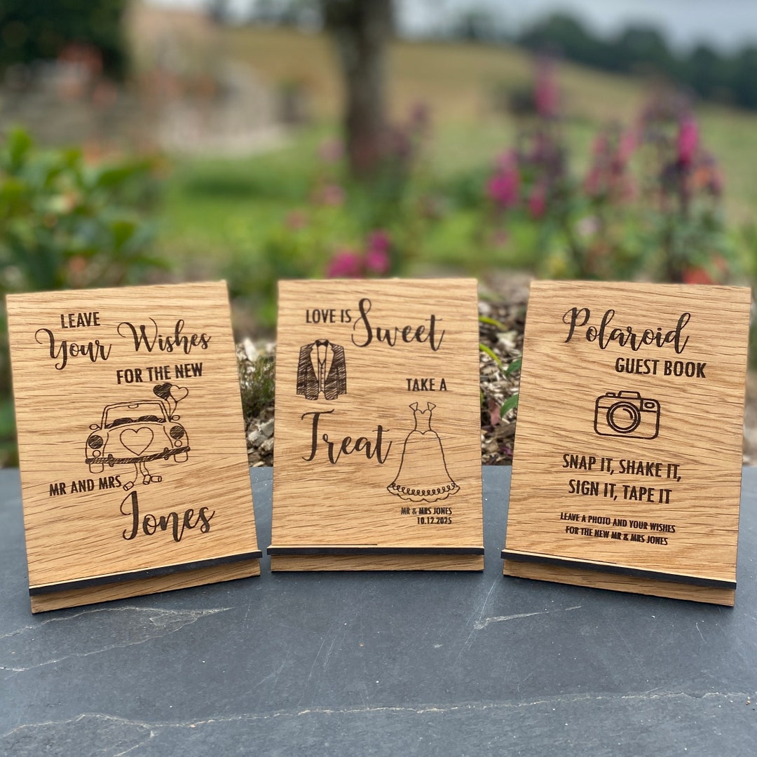 Letrero De Madera Para Mesa De Dulces En Bodas - Placa Decorativa "Barra De Caramelo" (LPS-1)