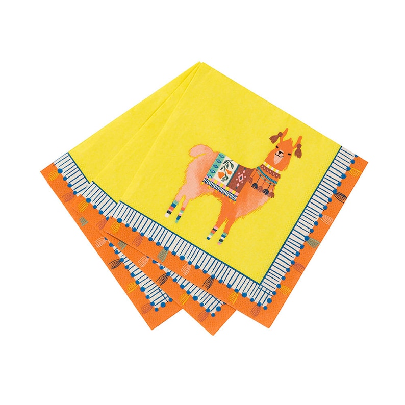 Llama Cocktail Napkins Boho Style Party Paper Napkins X 20