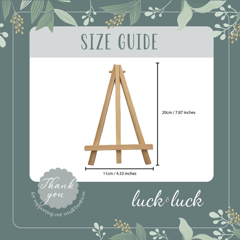 Small Wooden Easel 20cm, Wedding Decorations, Table Centre Pieces, Wedding Table Numbers, Party Table Numbers, Party Signs image 5