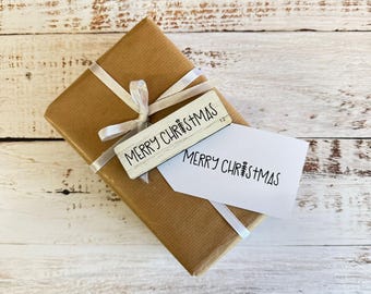 Frohe Weihnachten Tinte Handwerk Stempel, Urlaub Karte & Geschenkanhänger machen, Scrapbooking, DIY festliche Papier Handwerk, große festliche Gruß Stempel