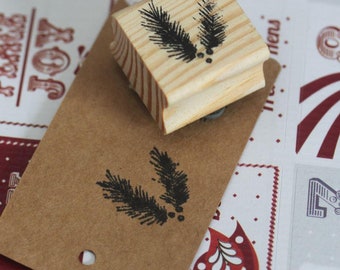 Fir Tree Ink Rubber Stamp, Christmas Craft Scrapbook, Wooden Ink Stamp, Card Making Craft, DIY Invites, Gift Tags, Woodland