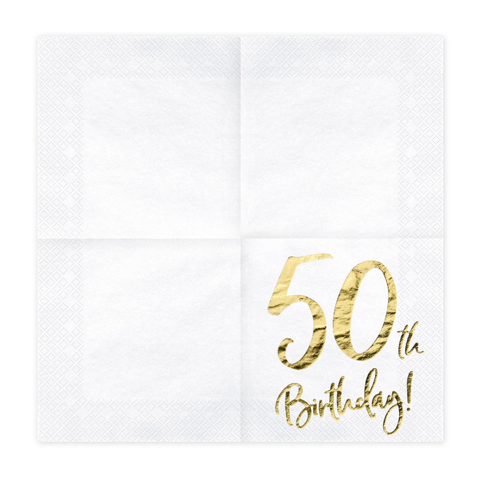 50th Birthday Party Napkins 50th Birthday Gold Decorations Etsy