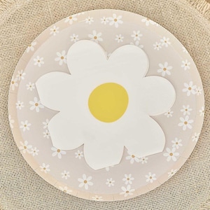 16 tovaglioli a forma di fiore di margherita, tovaglioli per feste floreali per bambine, stoviglie a forma di margherita, tovaglioli di carta a forma di margherita bianca, stoviglie per feste a forma di margherita, stoviglie di Pasqua