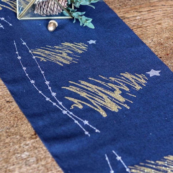 Navy Table Runner Etsy