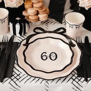6 Small 60th Birthday Party Plates, Hello 60 Paper Plates, Cake Plates, 60th Birthday Celebrations, Disposable Plates
