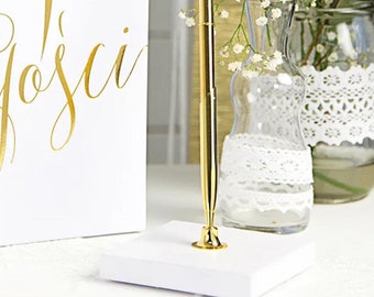 Wedding Pen, Gold Guest Book Pen, Wedding Guest Book Pen, Wedding Registry Pen, Guestbook Sign Pen, Fancy Pen, Pretty Pen With Stand.