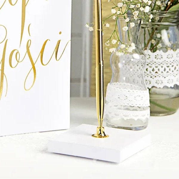 Wedding Pen, Gold Guest Book Pen, Wedding Guest Book Pen, Wedding Registry Pen, Guestbook Sign Pen, Fancy Pen, Pretty Pen With Stand.