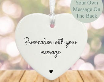 Personalise Your Own Porcelain Heart, Any Message, Custom Made Gift For All Occasions, His Hers Birthday Anniversary Keepsake