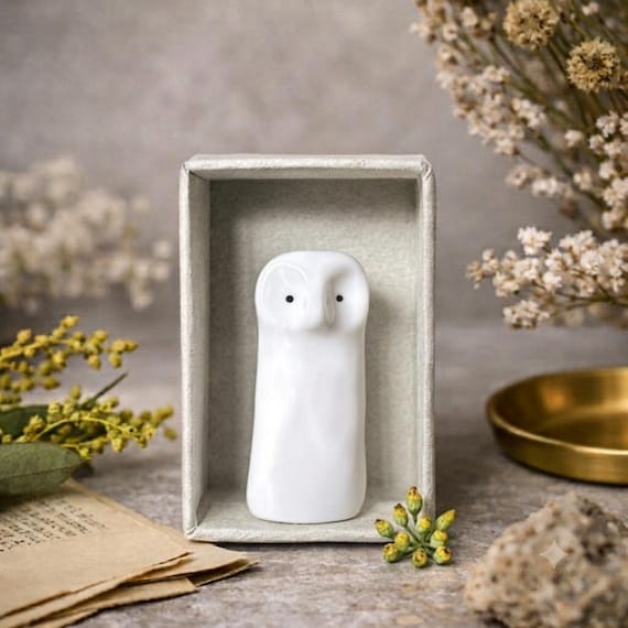 Personalisierte Porzellan-Eulen-Streichholzschachtel als Geschenk, individuelle Eulen-Erinnerung, weise Eulen-Dekoration, Geschenk für die Hosentasche, Geschenk für Tierliebhaber, Wunschtext