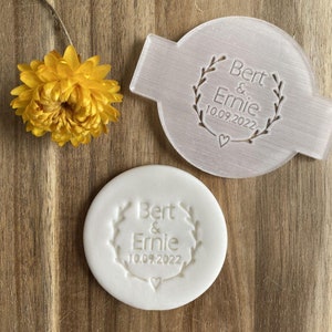 Custom Wedding Name And Date Fondant Embosser, Custom Cookie Biscuit Stamp, Icing Stencil, Cake Decorating, Cupcake Decoration