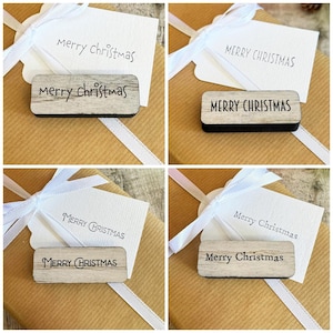 Timbro a inchiostro Merry Christmas, timbro artigianale in legno fatto a mano per le feste per biglietti, confezioni regalo, progetti fai da te di Natale, timbro in gomma per scrapbooking