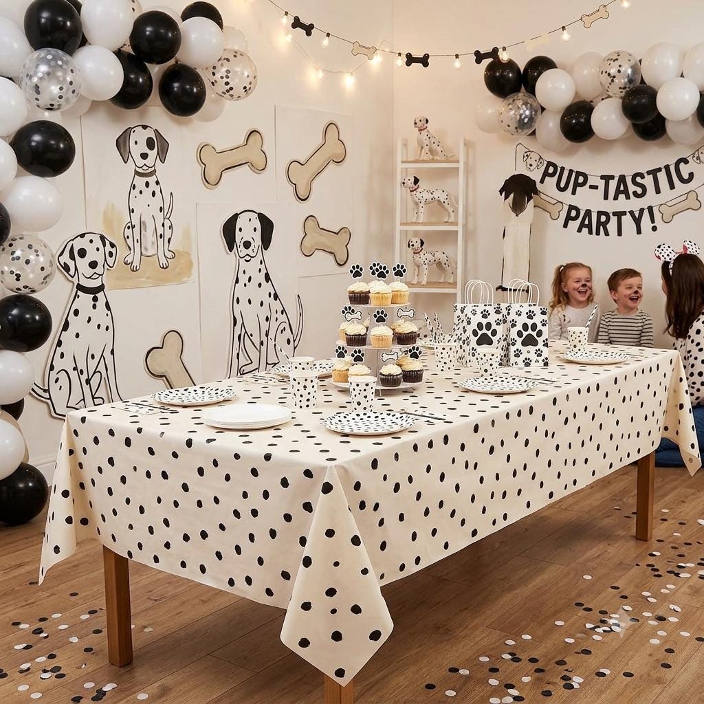 Wasserdichte Tischdecke Happium Hunde-Pfoten Tischdecke – 120x180 Cm, Plastik, Einweg, Für Kindergeburtstag & Kostümpartys