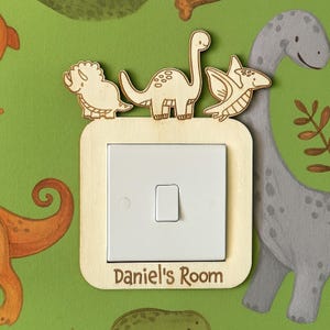 Custom Dinosaur Light Switch Cover – Personalized Kids Room Decor, Fun Switch Plate for Boys’ and Girls’ Bedrooms, Nursery Decor