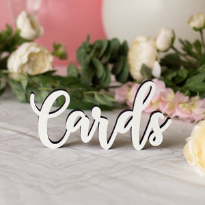 Wedding Cards Table Sign, Wooden Wedding Decorations, White Wooden Freestanding Sign, Wedding Sign, Table Decoration