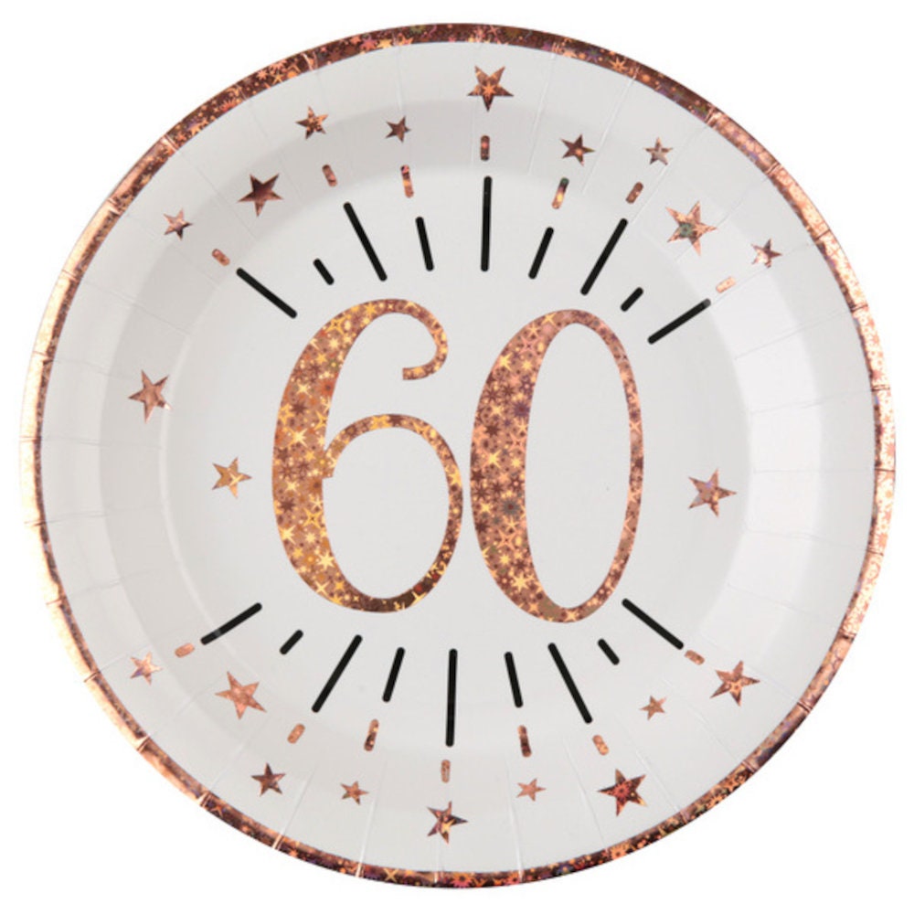 40 Tovaglioli Per 60° Compleanno Donna – Oro Rosa E Rosa, '60th Happy Birthday', 33x33 Cm, Stoviglie Usa E Getta Per Feste - 6