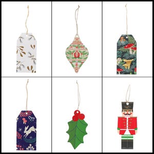 Etiquettes pour cadeaux de Noël (modèles variés), Étiquettes d'emballage cadeau festives, Étiquettes d'emballage cadeau, Étiquettes de Noël