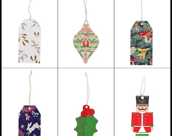 Christmas Gift Tags  (Various Designs), Festive Gift Wrapping Labels, Gift Wrap Tags, Christmas Labels