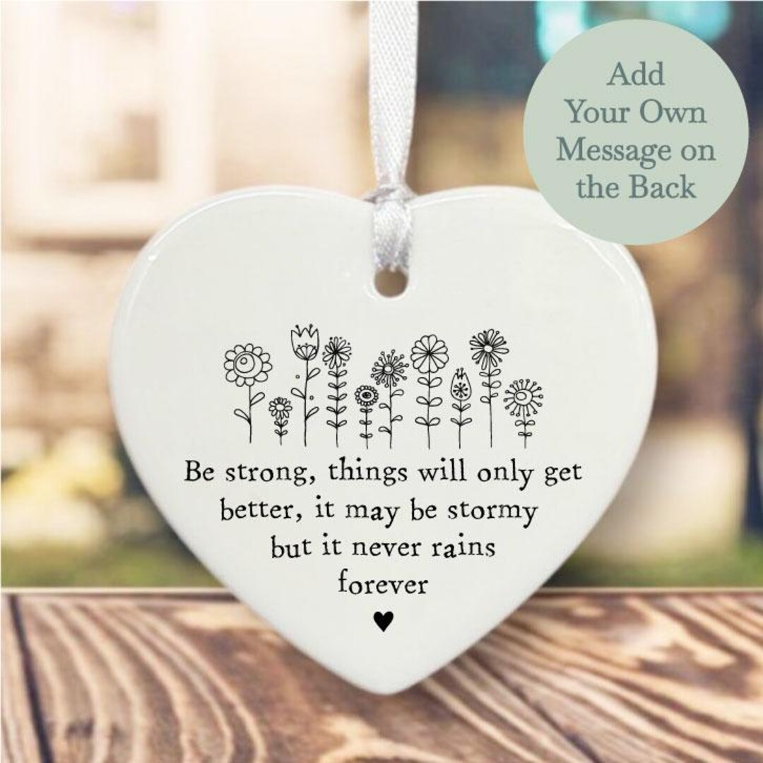 Best Friend Ornament - Heart Shape Ceramic Encouragement Gift For Hard Times & Support