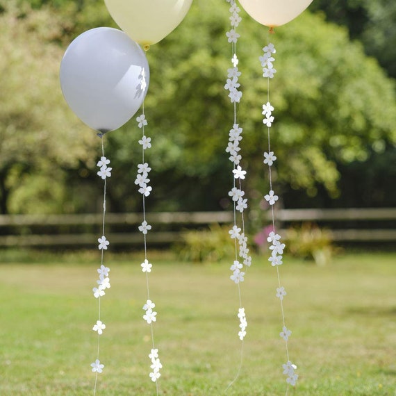 5 Floral Balloon Hanging Tails, Eco-friendly Spring Decorations