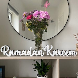 Wooden Ramadan Kareem Table Sign Decoration, Eid Celebrations, Ramadan Party Decorations, Choice of Colours