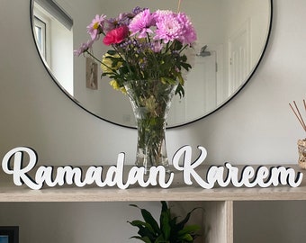 Wooden Ramadan Kareem Table Sign Decoration, Eid Celebrations, Ramadan Party Decorations, Choice of Colours