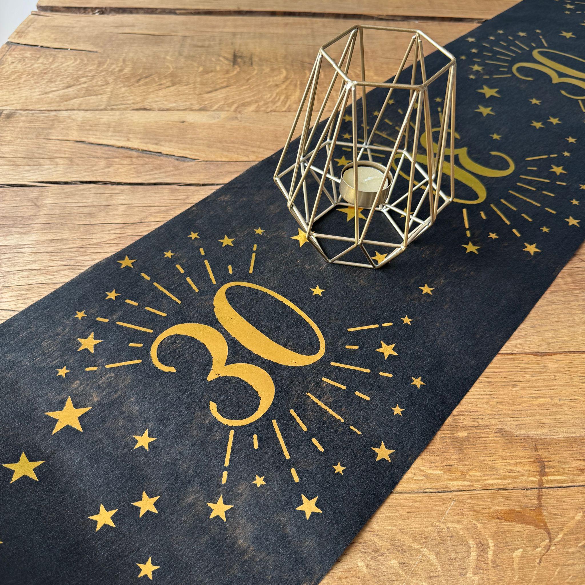 Runner Da Tavola Per Il 30° Compleanno, Decorazione Oro - 7