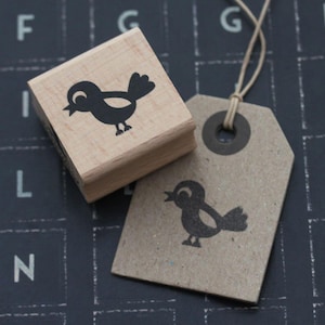 Elegant Bird Large Rubber Stamp for Crafting and Scrapbooking, Wooden Ink Stamp, Birds Scrapbook Craft Stamp