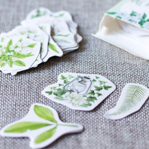 Botanische Pflanzen Handwerk Aufkleber, Scrapbooking Aufkleber, Aufkleber zur Kartenherstellung, Memo Aufkleber, Boxed Handwerk Aufkleber