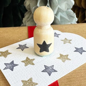 Mini rubberen sterinktstempel, kerstknutsels, rubberen stempel voor kaarten, scrapbookingprojecten, houten sterstempel, doe-het-zelf cadeaukaartjes ambachten