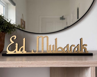 Wooden Eid Mubarak Standing Table Sign, Traditional Ramadan Party Decoration, Eid Party Celebrations, Choice Of Colours