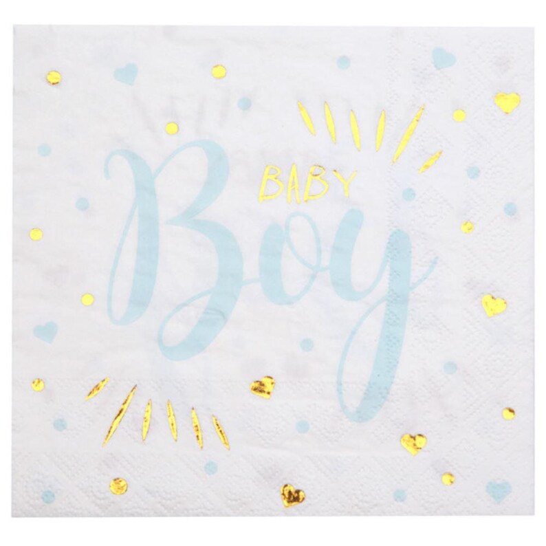 20 Baby Shower Boy Napkins Blue Baby Boy Paper Napkins New Etsy