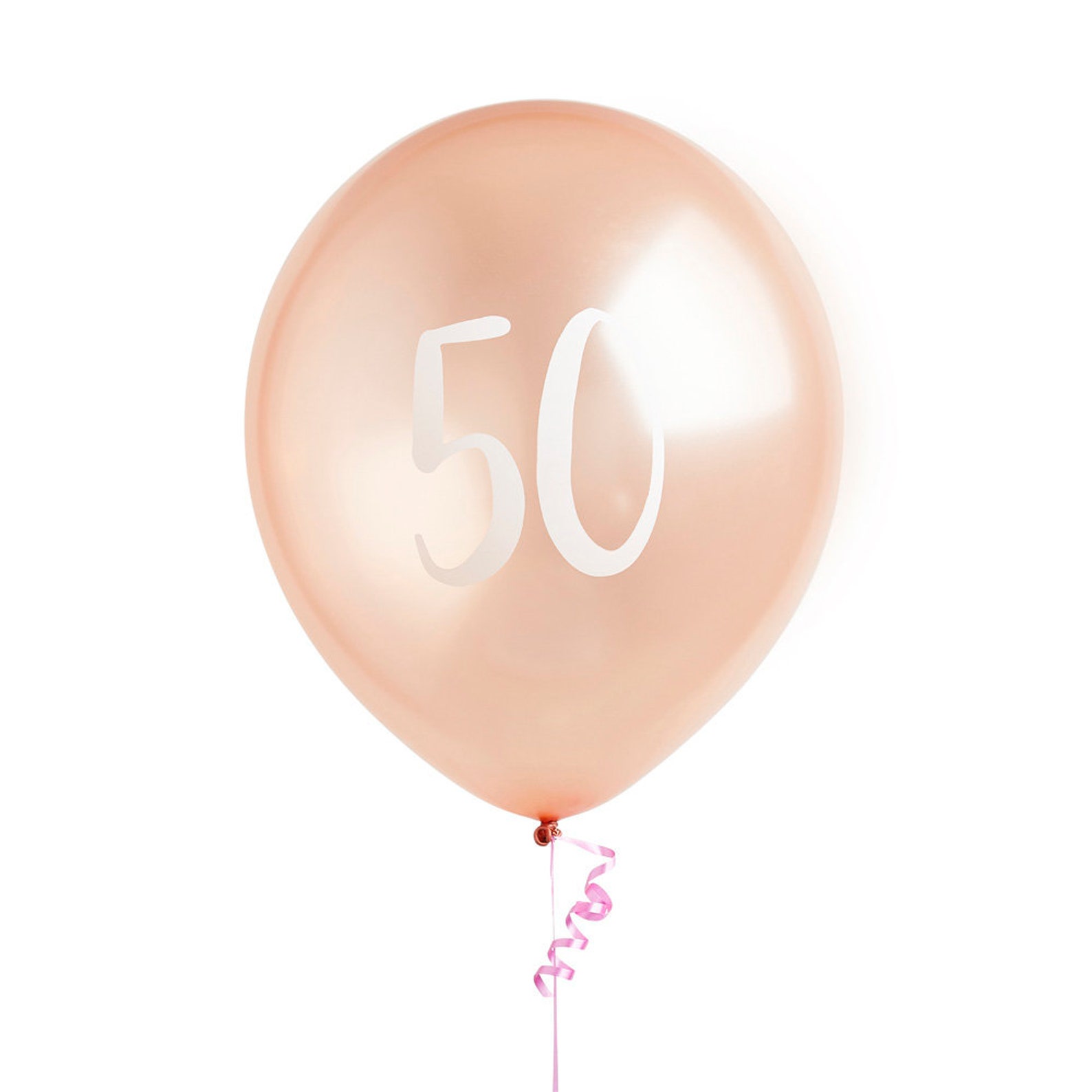 5 Rose Gold 50th Birthday Balloon Fiftieth Birthday Balloons | Etsy