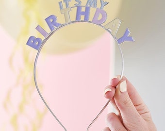 Its My Birthday Metal Headband, Birthday Tiara, Birthday Girl, Birthday Party Gift, Birthday Accessory, Birthday Party Photo Props