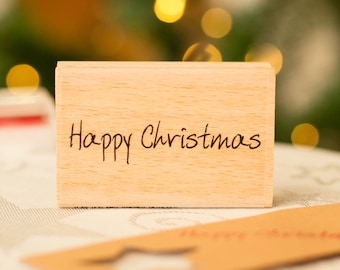 Frohe Weihnachten beschriftete Holzstempel, DIY Weihnachtsbasteleien, Geschenkanhänger, Scrapbooking Stamps, Weihnachten Holzstempel