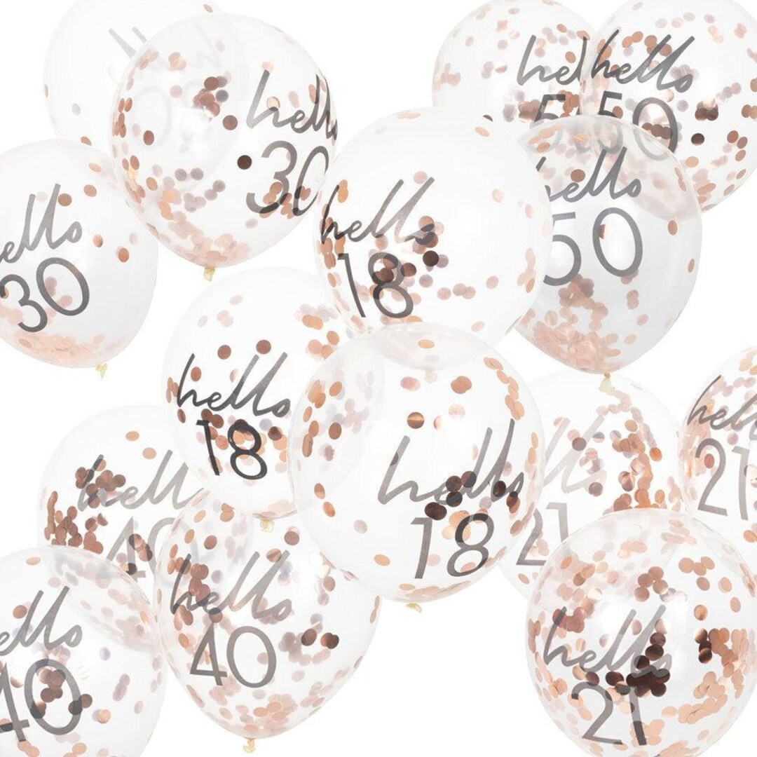 5 Rose Gold 18th 21st 30th 40th 50th Birthday Balloons Hello - Etsy