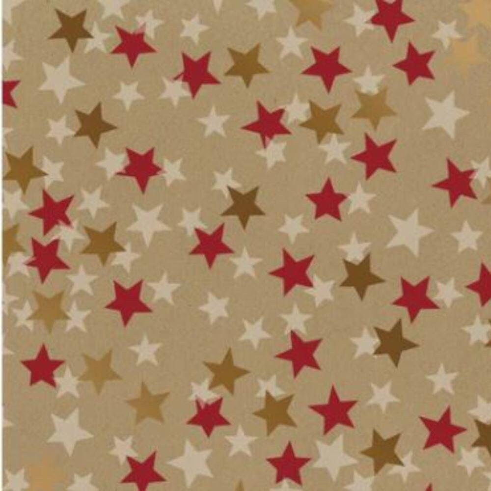 3 Recyclable Christmas Wrapping Paper Kraft Brown 3M 70cm Snowflake Holly  Stripe
