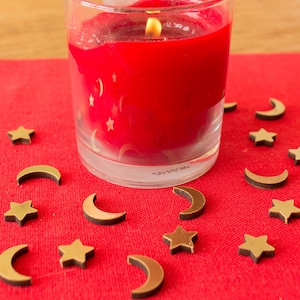 Gold Moon Star Table Confetti, Wooden Confetti, Eid Mubarak Table Decorations, Gold Table Confetti, Eid Table Scatters,