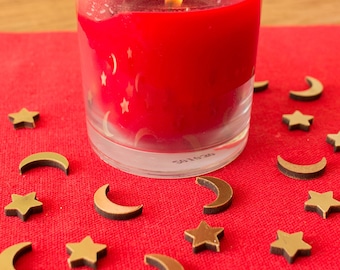 Gold Moon Star Table Confetti, Wooden Confetti, Eid Mubarak Table Decorations, Gold Table Confetti, Eid Table Scatters,