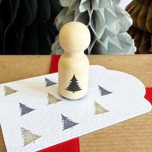 Mini houten kerstboom rubberen stempel, Inktstempel voor kaarten Scrapbookingprojecten, Kerststempel, Diy Cadeaukaartjes Ambachten, Feestelijke Ambachten