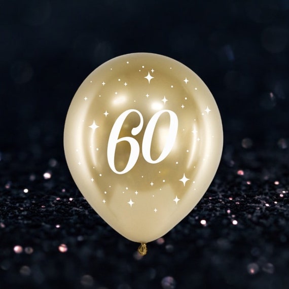 6 globos de fiesta de cumpleaños número 60 de oro brillante, fiesta de  cumpleaños de oro, globos de cumpleaños número 60, telón de fondo de  decoración del lugar número 60, cumpleaños de hito -  México