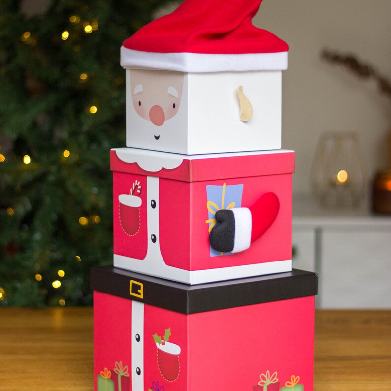 Stackable Christmas Gift Boxes Nested Christmas Eve Box - Etsy UK